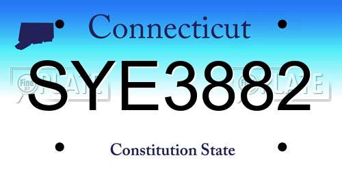 SYE3882 Connecticut License Plate