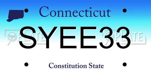 SYEE33 Connecticut License Plate