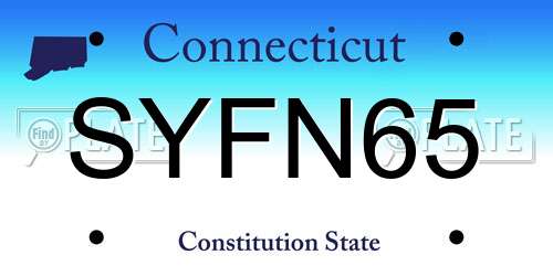 SYFN65 Connecticut License Plate