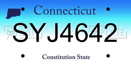SYJ4642 Connecticut License Plate