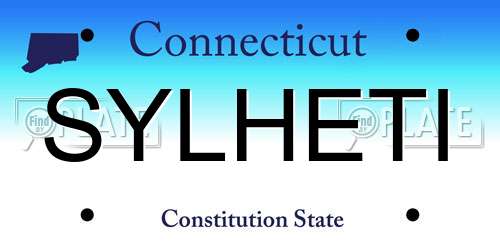 SYLHETI Connecticut License Plate