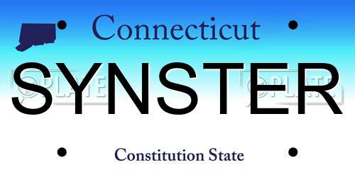 SYNSTER Connecticut License Plate