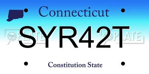 SYR42T Connecticut License Plate