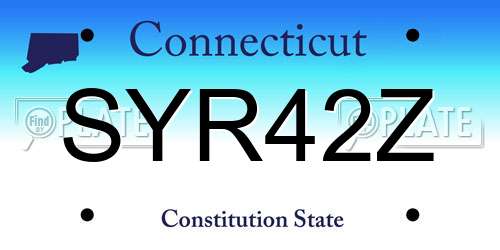 SYR42Z Connecticut License Plate