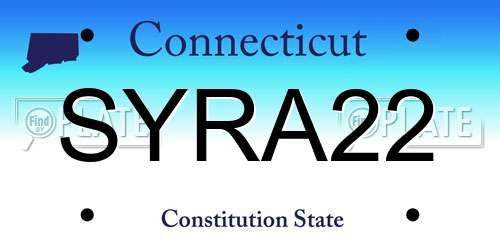 SYRA22 Connecticut License Plate