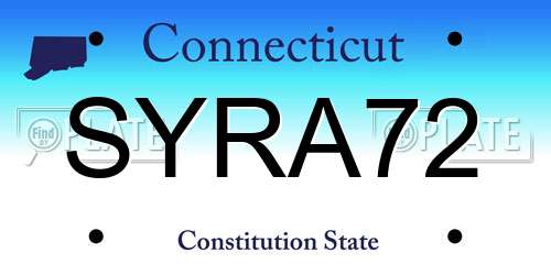 SYRA72 Connecticut License Plate