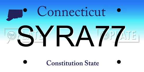 SYRA77 Connecticut License Plate