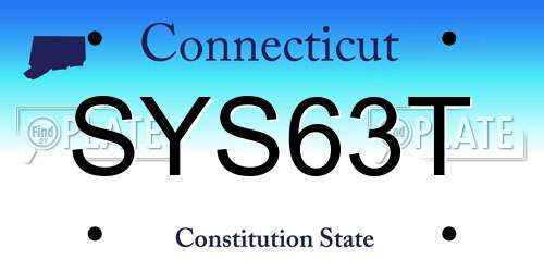 SYS63T Connecticut License Plate