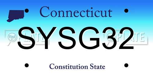 SYSG32 Connecticut License Plate
