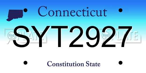 SYT2927 Connecticut License Plate