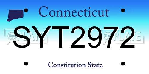 SYT2972 Connecticut License Plate