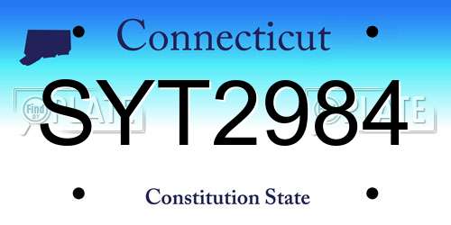 SYT2984 Connecticut License Plate