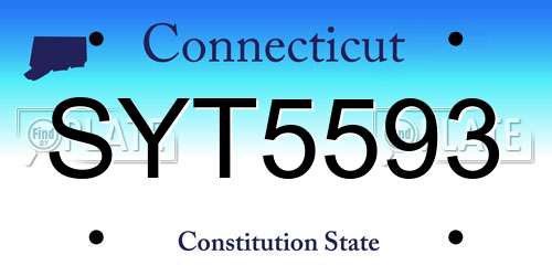 SYT5593 Connecticut License Plate