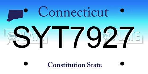 SYT7927 Connecticut License Plate