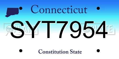 SYT7954 Connecticut License Plate