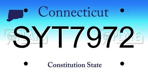 SYT7972 Connecticut License Plate