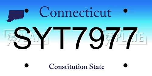 SYT7977 Connecticut License Plate