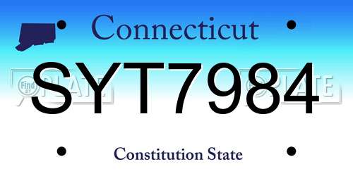 SYT7984 Connecticut License Plate