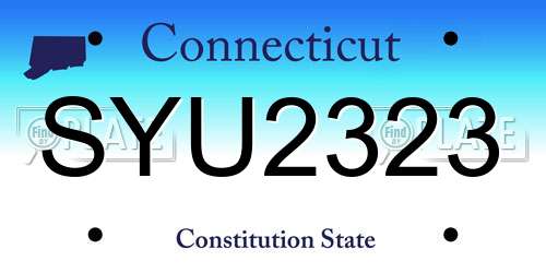 SYU2323 Connecticut License Plate