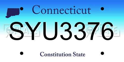 SYU3376 Connecticut License Plate