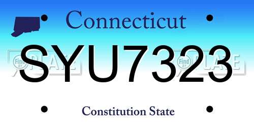SYU7323 Connecticut License Plate