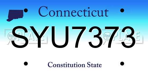 SYU7373 Connecticut License Plate