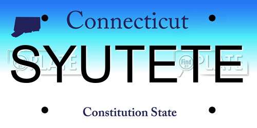 SYUTETE Connecticut License Plate