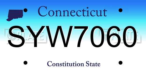 SYW7060 Connecticut License Plate