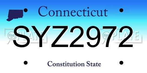 SYZ2972 Connecticut License Plate