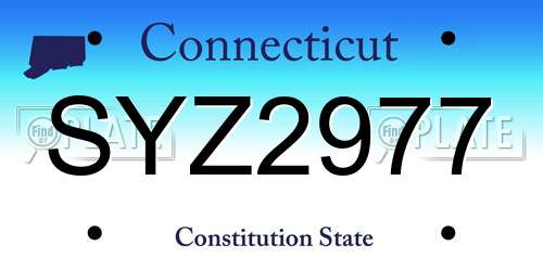 SYZ2977 Connecticut License Plate