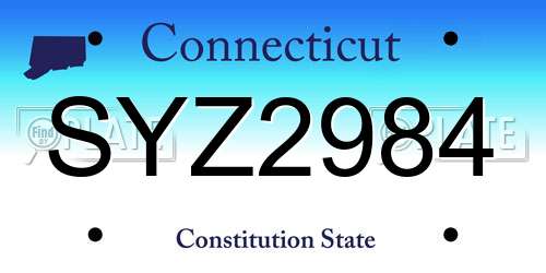SYZ2984 Connecticut License Plate
