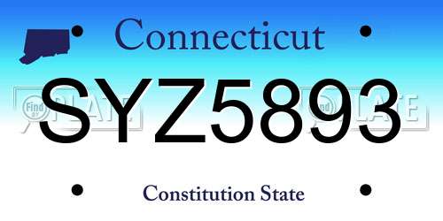 SYZ5893 Connecticut License Plate