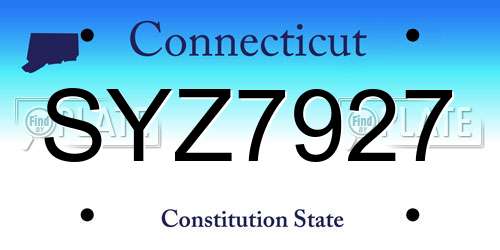 SYZ7927 Connecticut License Plate