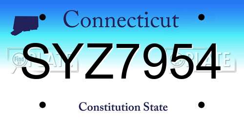 SYZ7954 Connecticut License Plate