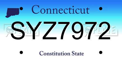 SYZ7972 Connecticut License Plate