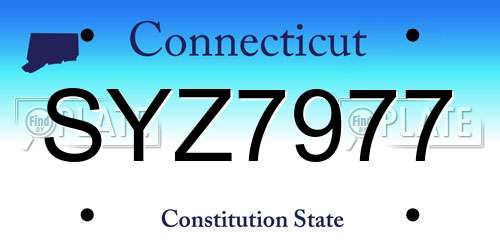 SYZ7977 Connecticut License Plate