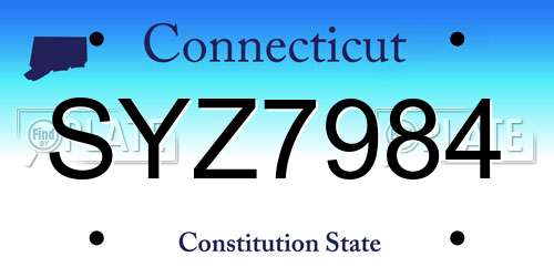 SYZ7984 Connecticut License Plate