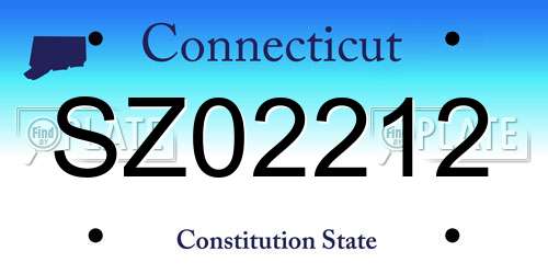 SZ02212 Connecticut License Plate