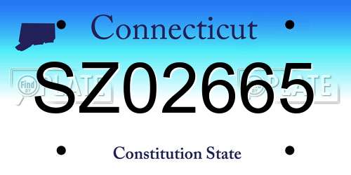 SZ02665 Connecticut License Plate
