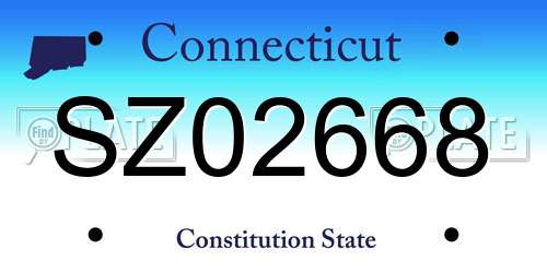 SZ02668 Connecticut License Plate