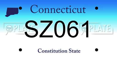 SZ061 Connecticut License Plate