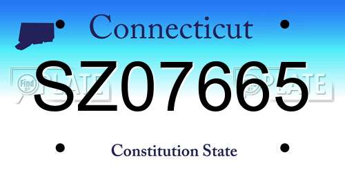 SZ07665 Connecticut License Plate