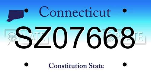 SZ07668 Connecticut License Plate