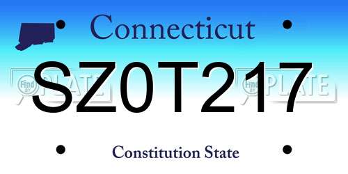 SZ0T217 Connecticut License Plate