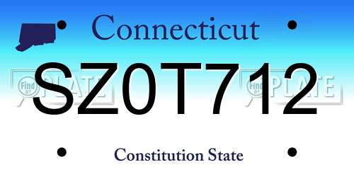 SZ0T712 Connecticut License Plate