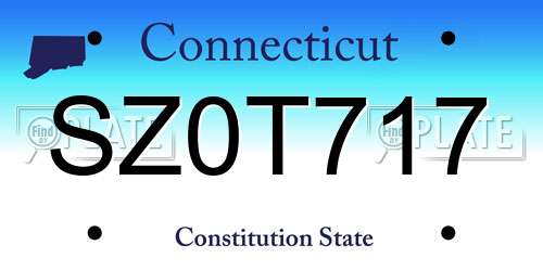SZ0T717 Connecticut License Plate