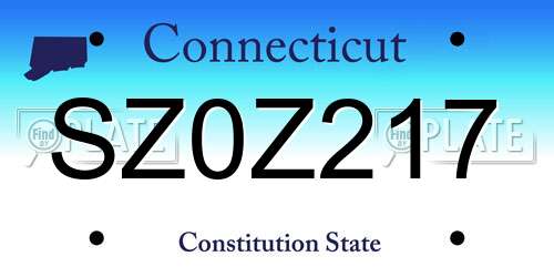 SZ0Z217 Connecticut License Plate