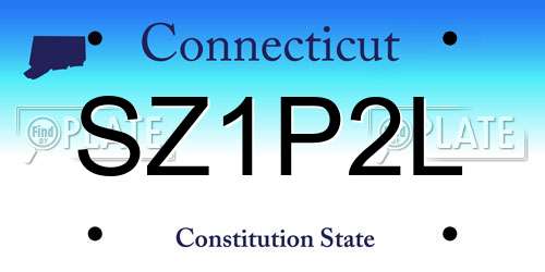 SZ1P2L Connecticut License Plate
