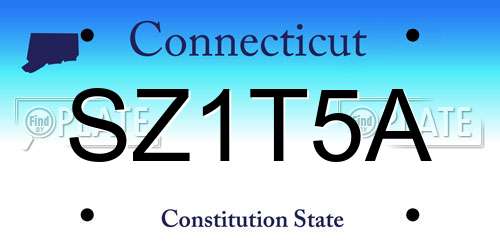 SZ1T5A Connecticut License Plate