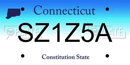 SZ1Z5A Connecticut License Plate